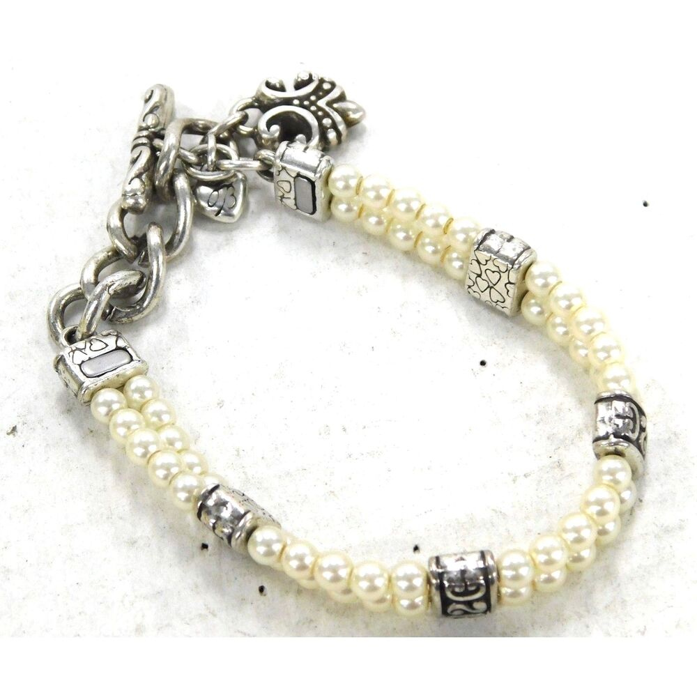 Vintage Brighton Lady Jane Faux Pearl Double Strand Bracelet